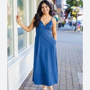 Mahina Hawaii Blue Maxi Dress